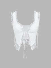 Fly Away Fairytale Lace Trim Crop Cami Top